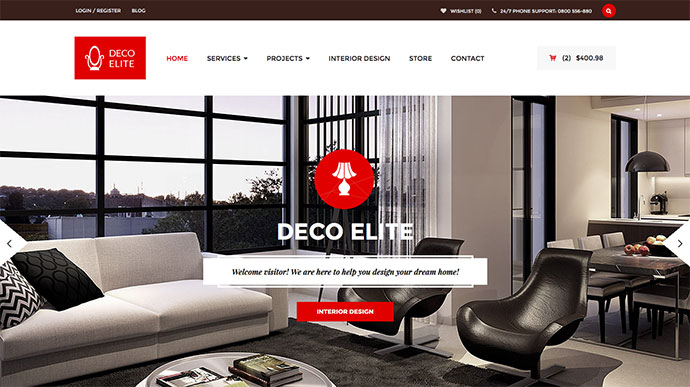 Deco Elite - E-Commerce-Design für Innenarchitektur