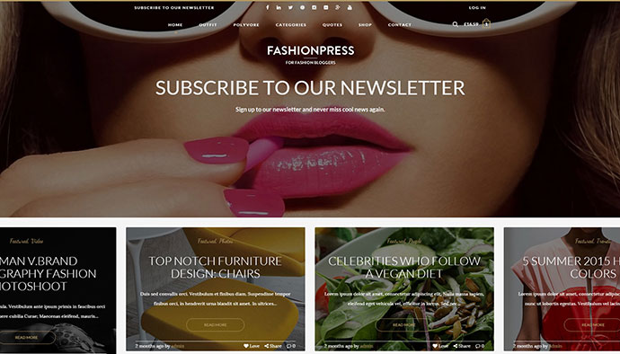 FashionPress - WordPress-Theme für Modeblogger - Responsive und kreative Blog-Vorlage