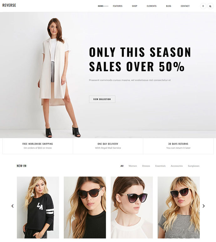 Reverse - WooCommerce-Einkaufsthema