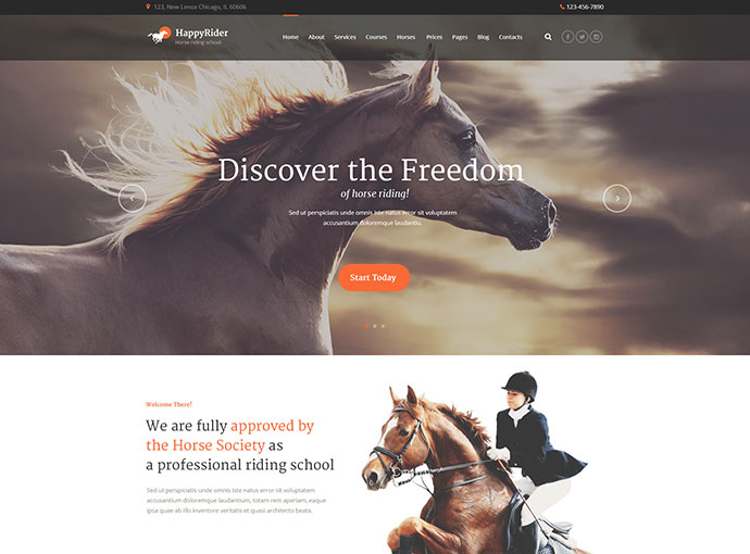 Happy Rider - Reitschule WordPress Theme