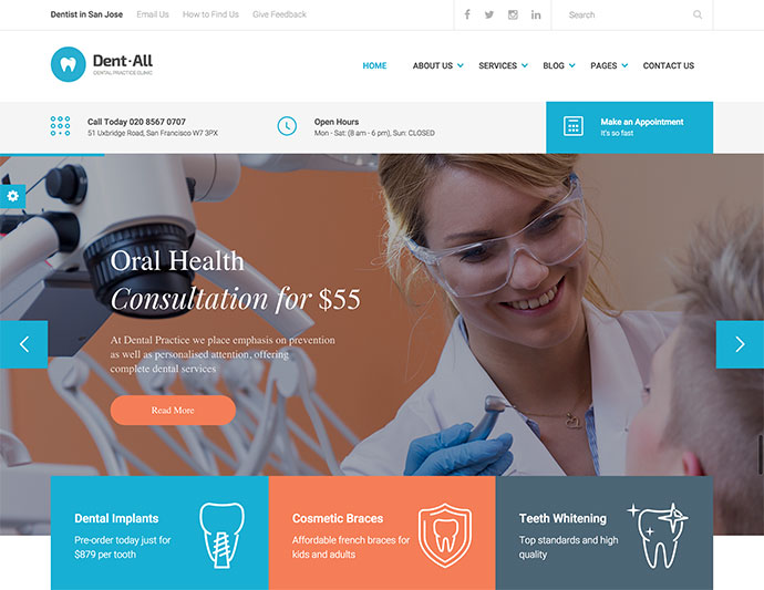 Dent-All: WordPress-Thema für Zahnarztpraxen