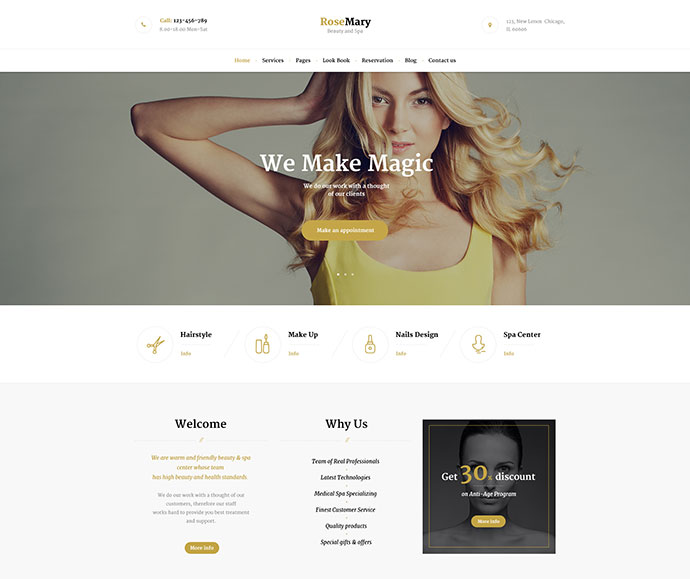 RoseMary - Haar-, Schönheits- und Spa-Salon-Thema