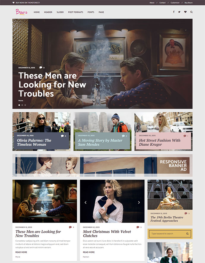 Bourz: Blog-Theme für Leben, Unterhaltung und Mode
