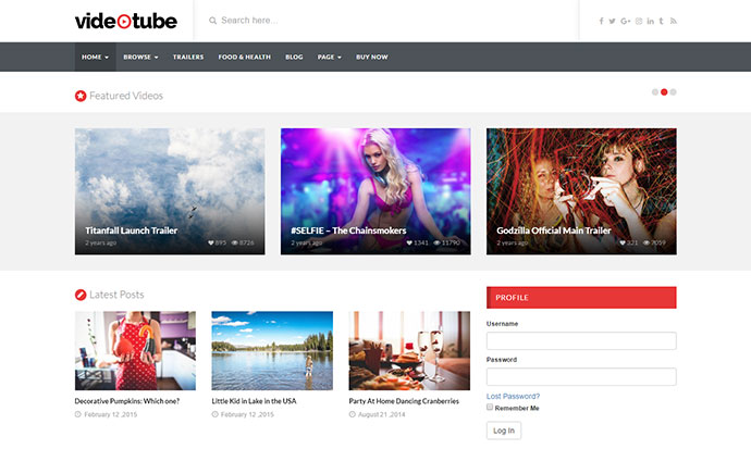 VideoTube - Ein responsives Video-WordPress-Thema