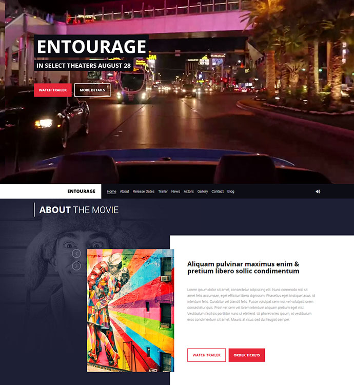 Entourage - Film/Film/Kino/TV WordPress Theme