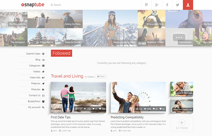 Snaptube – Premium-Video-WordPress-Thema