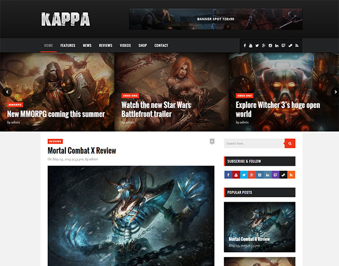 Kappa - Ein Gaming-WordPress-Theme