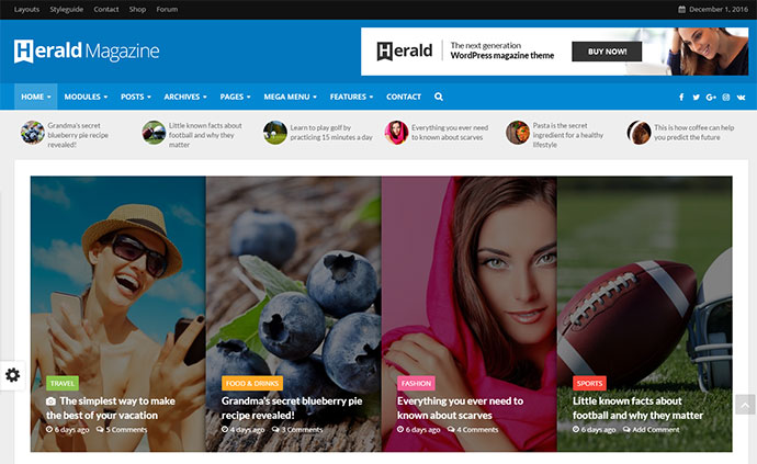 Herald - WordPress-Thema für Nachrichtenportal und Zeitschriften