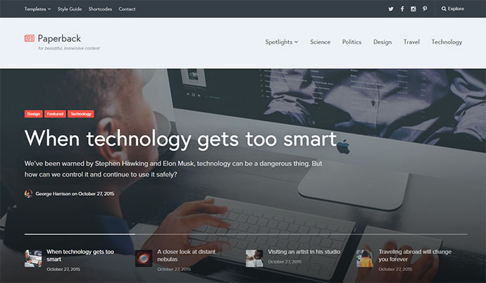 Taschenbuch - Magazin WordPress Theme