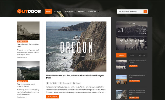 Outdoor - Responsive Adventure Blog und Magazin