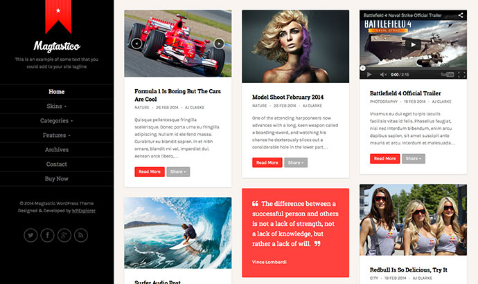 Magtastico Responsives Mauerwerk-Blog-WordPress-Theme