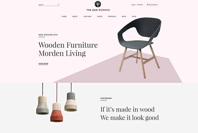 WordPress WooCommerce-Thema für Möbeldekorationsdesign E-Commerce-Shop | WP Die Eiche