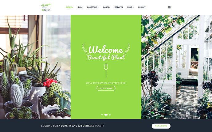 BeGreen – Mehrzweck-WordPress-Theme für Pflanzer – Landschaftsbau – Gartenarbeit