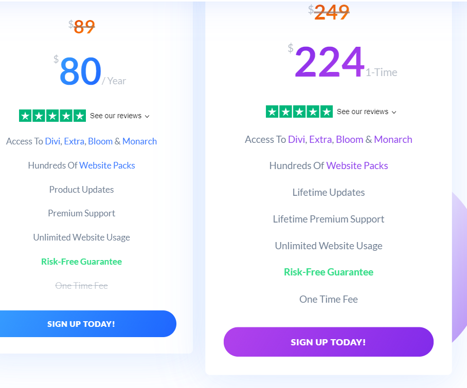 รหัส Divi การเข้าถึงตลอดชีพ