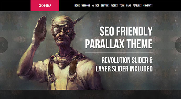 CuckooTap - One Page Parallax WP Theme Plus eShop