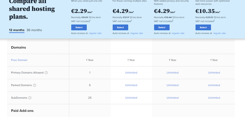 Bluehost 무료 워드프레스 도마네