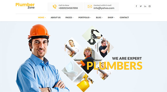 Plumber Zone – WordPress-Theme für Klempnerarbeiten, Reparaturen und Bauarbeiten