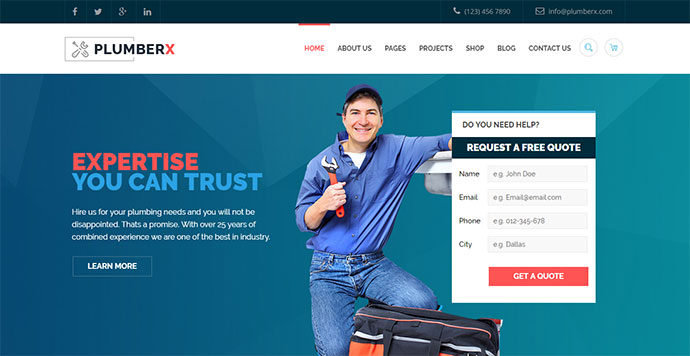 Klempner - Bau und Reparatur WordPress Theme