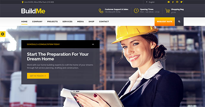 BuildMe – Bau- und Architektur-WP-Thema