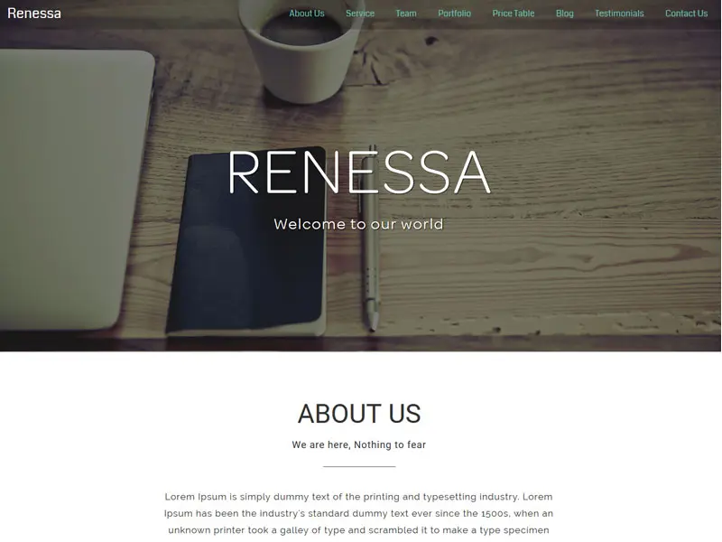 에이전시 및 개인 웹사이트용 Renessa 부트스트랩 템플릿