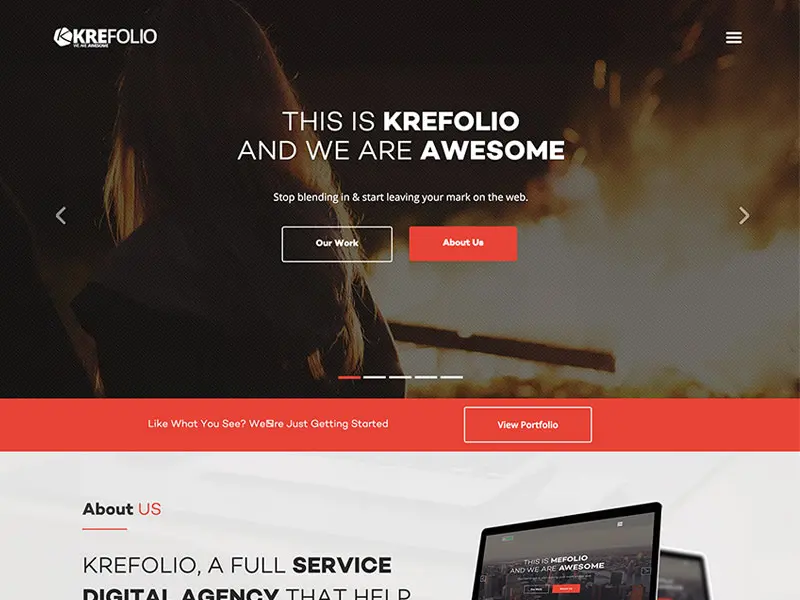 Krefolio – Bootstrap Agency 방문 페이지 템플릿