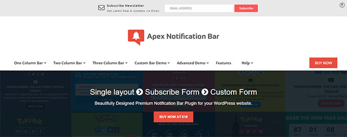 Apex-Benachrichtigungsleiste – Responsives Benachrichtigungsleisten-Plug-in für WordPress
