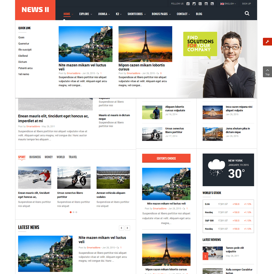 11-Sj-News-2 Шаблон Joomla