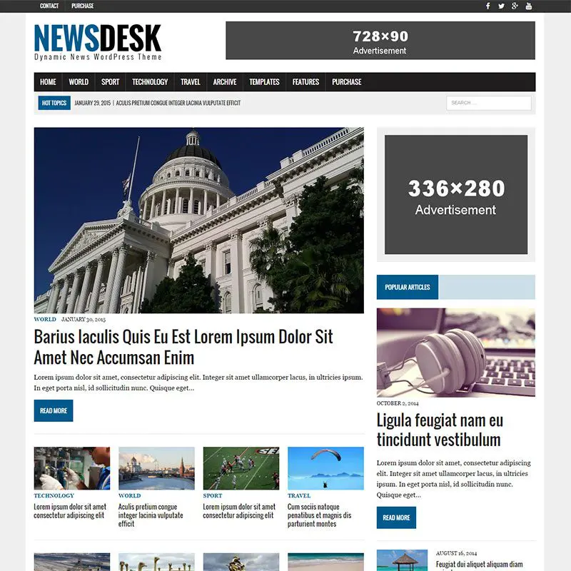 Mh-Newsdesk Wordpress Teması