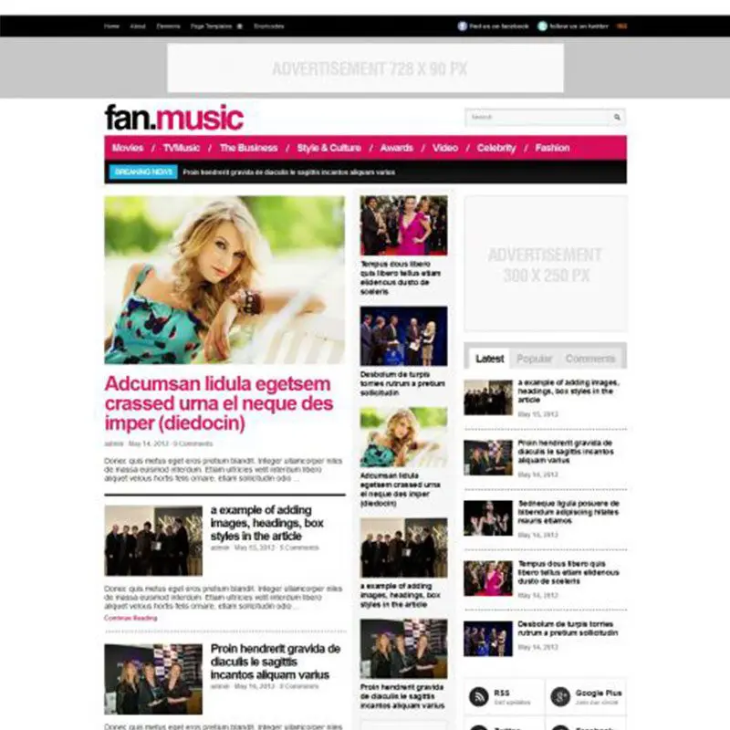 Fanmüzik Wordpress Teması