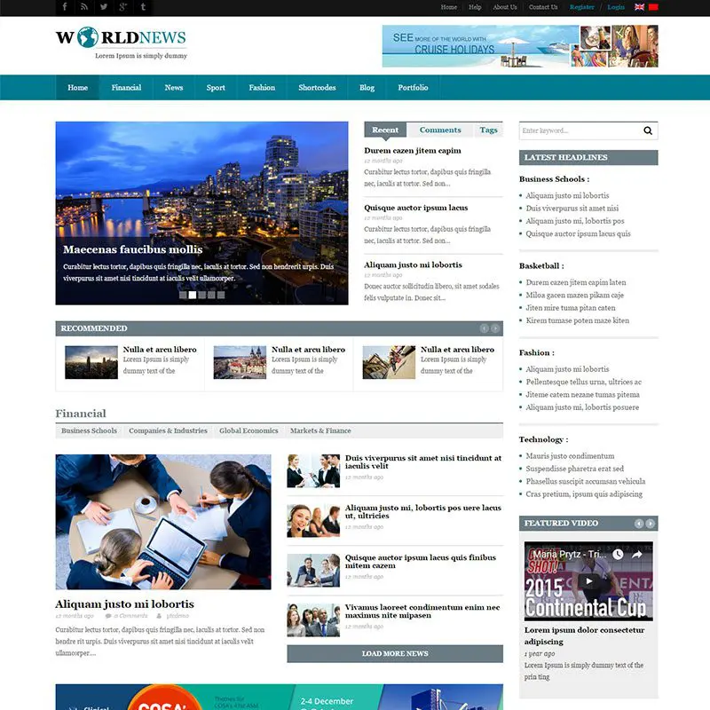 Sw-World-News Wordpress Teması