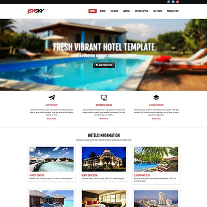 Jsn-Sky Шаблон отеля Joomla