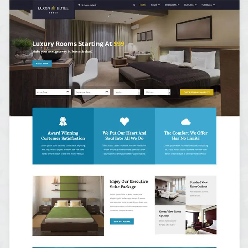 Шаблон отеля Luxon Joomla