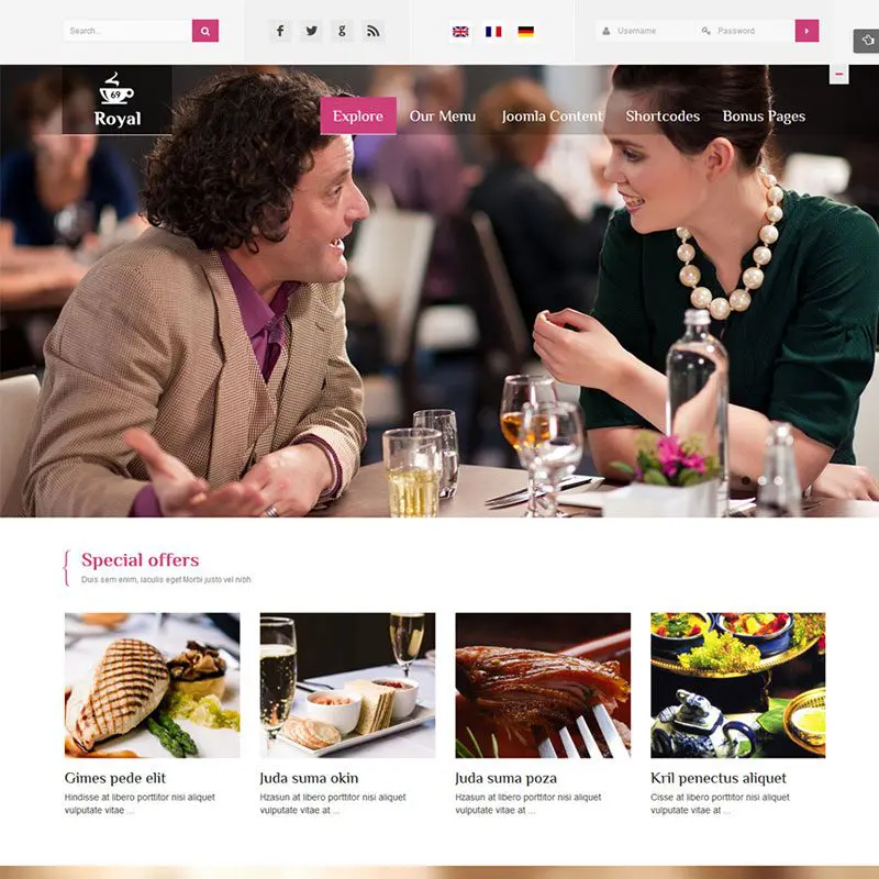 Шаблон отеля Sj-Royal Joomla