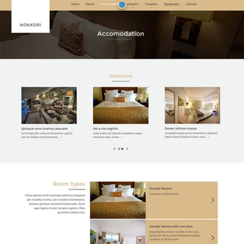 Nokkori Hotel Joomla Шаблон
