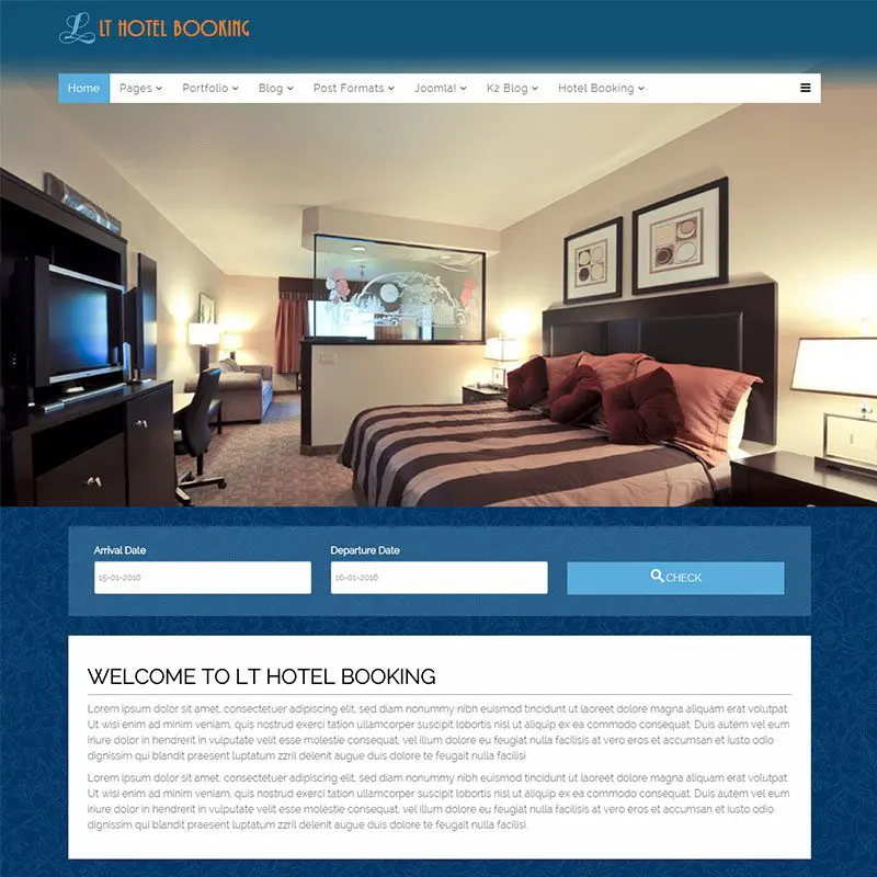 Lt-Hotel-Booking Шаблон Joomla