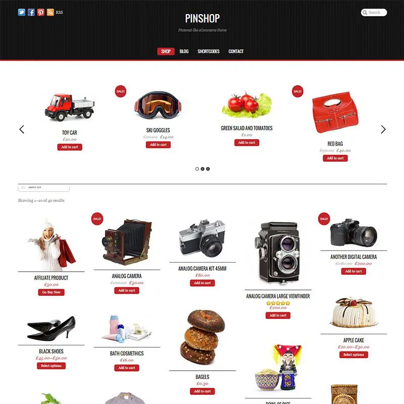 Тема Pinshop Wordpress Woocommerce