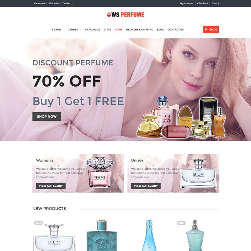 Ws-Perfume Woocommerce Тема Wordpress