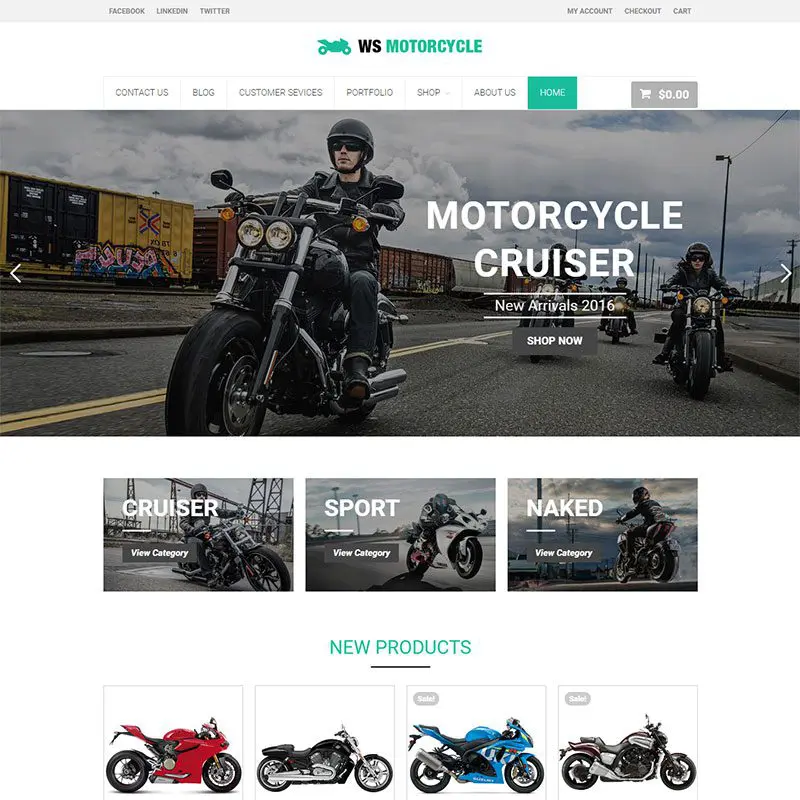 Ws-Motorcycle WordPress Тема Woocommerce