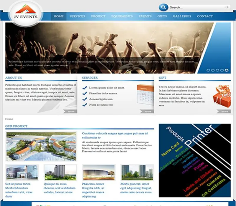 Jv-Events Адаптивный шаблон Joomla