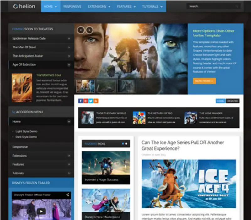Шаблон Joomla для мероприятий Helion
