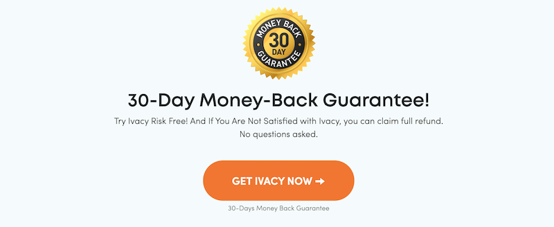 Гарантия возврата денег Ivacy VPN