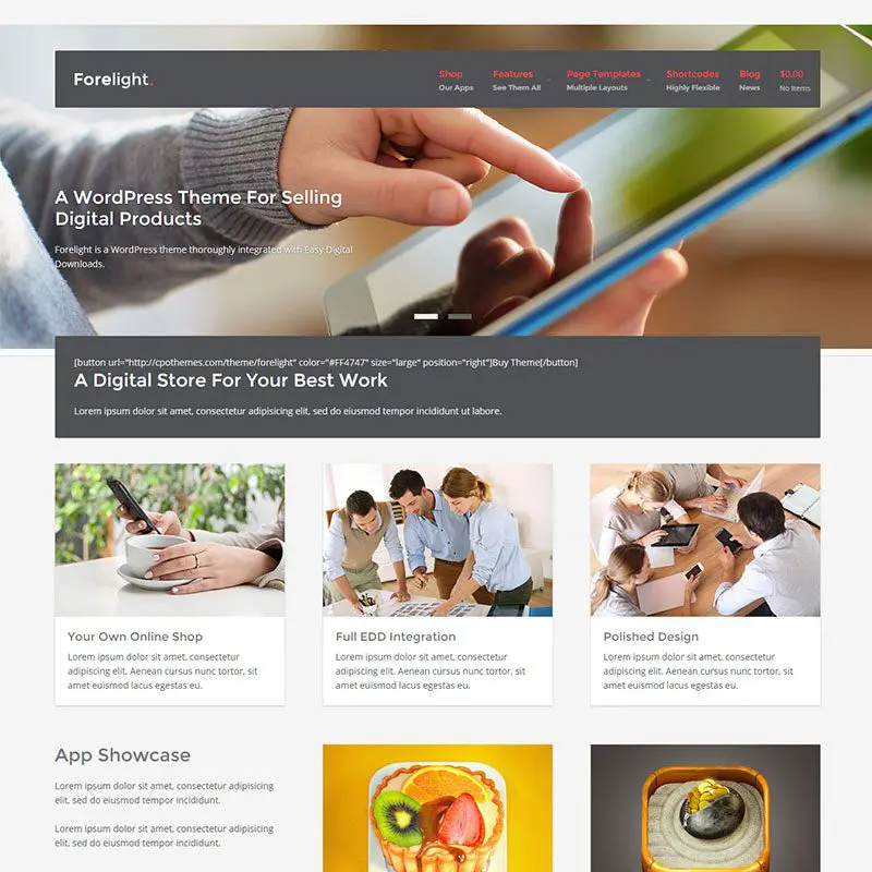 Адаптивная тема Wordpress Forelight