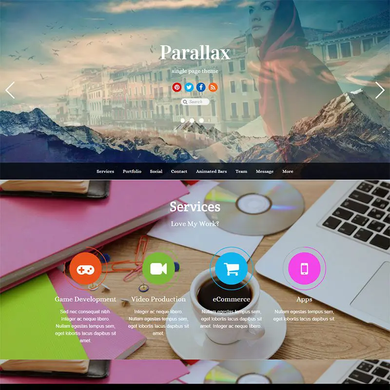 Параллакс Тема Wordpress