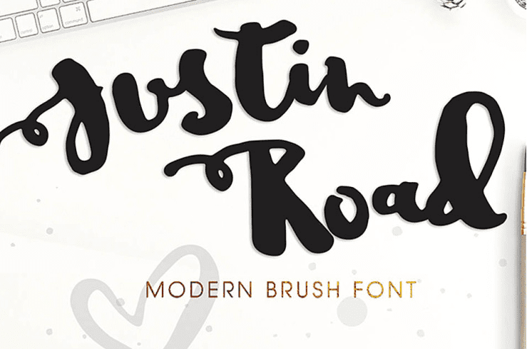 Justin Road – ฟรี Brush Font Family