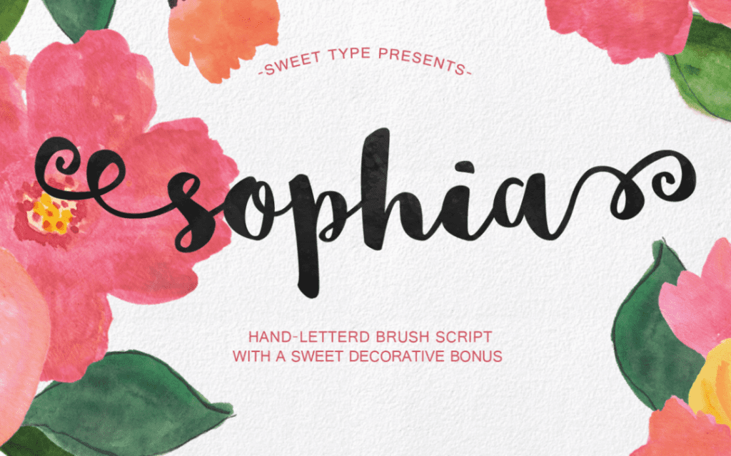 โซเฟีย – Handlettered Brush Script แบบอักษรฟรี