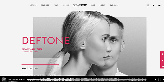 SoundRise - Künstler, Produzenten und Plattenlabels WordPress Theme
