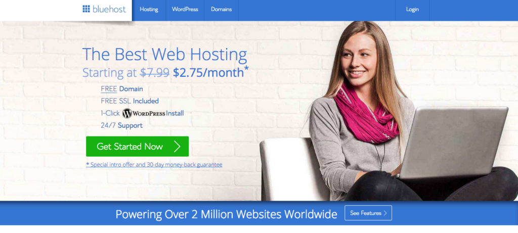 # 2 Para hospedagem ilimitada na Web é Bluehost