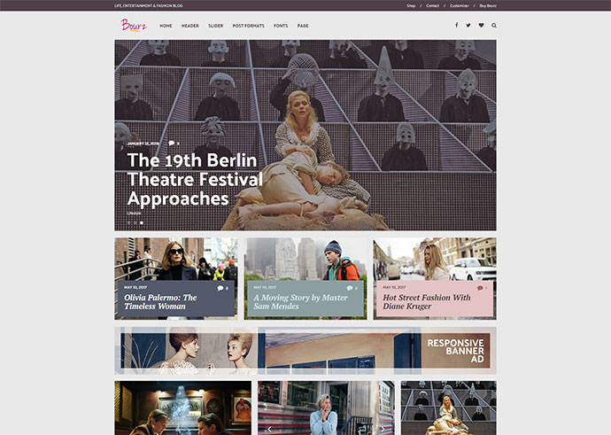 Bourz: Blog-Theme für Leben, Unterhaltung und Mode