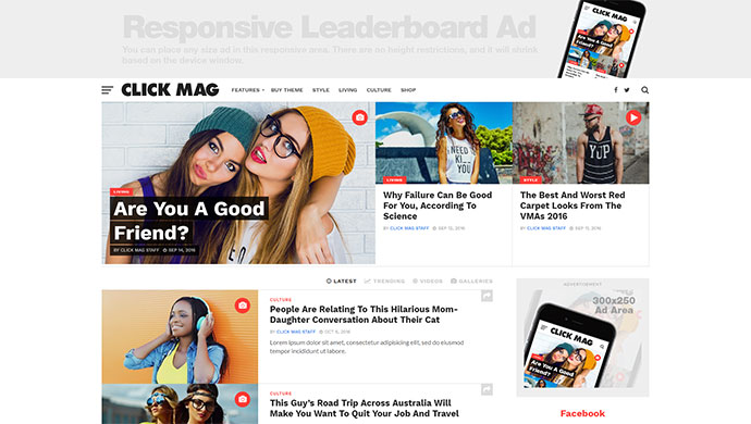 Click Mag – Virales WordPress-News-Magazin/Blog-Thema