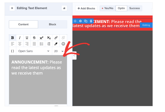 Adicionando texto à sua barra de notificação